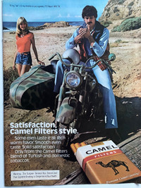 1980 Camel Filter Cigarettes w/Harley-Davidson Original Ad 