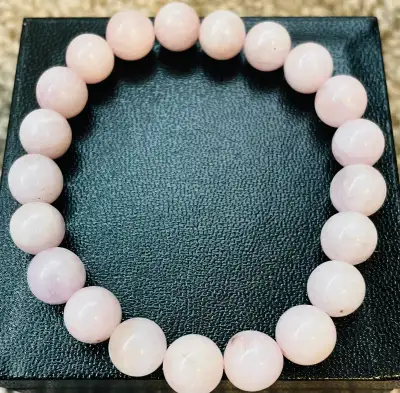 Beaded rose quartz bracelet, View more