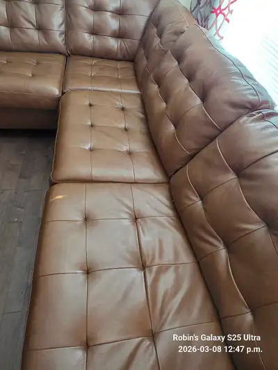 Leather 3 piece sectional 9x9 , View more