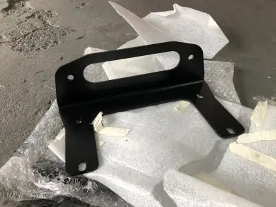 Brand new winch fairlead mount. Could be used in other vehicle projects. Powercoated metal black. Ne...