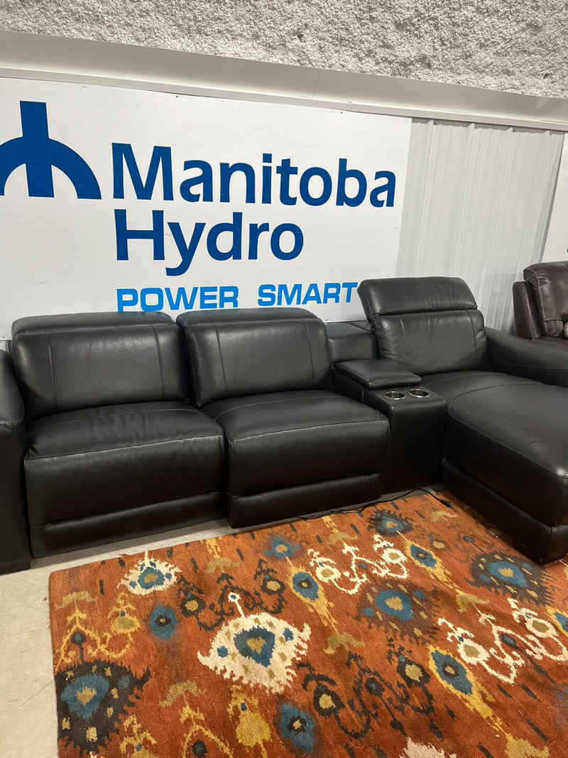 Brand new! Top grain leather sofa with chaise Couches & Futons