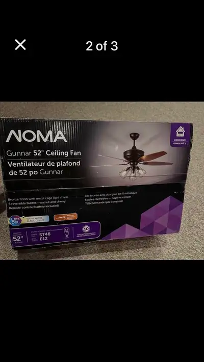 MOVING! EVERYTHING MUST GO! Illuminate your space with this NEW in box Noma Gunnar 52" Ceiling Fan,...