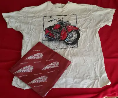 Indian motorcycles chief vintage t-shirt XL bandana rag bike, View more