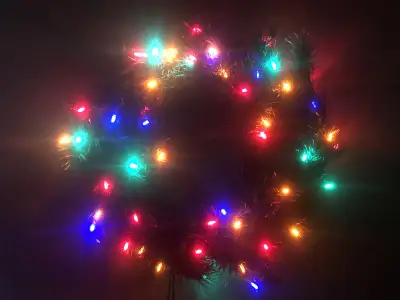 24” Christmas Wreath with LED Lights Outdoor/Indoor, View more