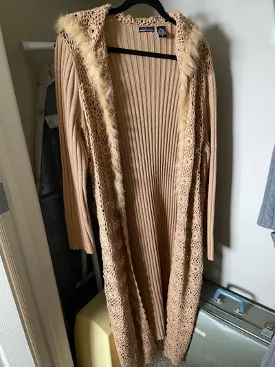 Long Sweater with Crochet Details, View more