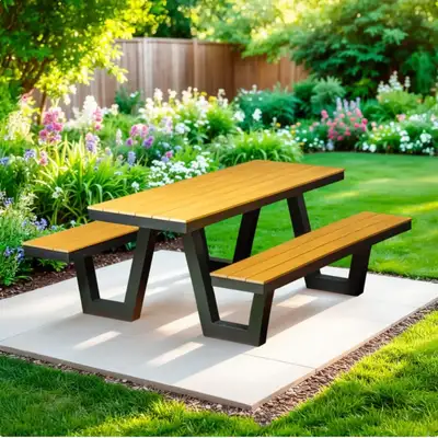 NEW IN A BOX EVERGREEN PICNIC TABLE - $550, View more