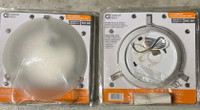 Set of TWO (2x) Flushmount 9" Round Frosted Glass Ceiling Lights