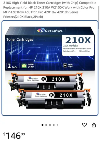Corapipo 210X Toner Cartridge, View more