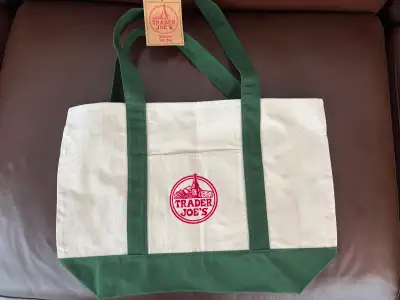 NWT Trader Joe’s Green Canvas tote, View more