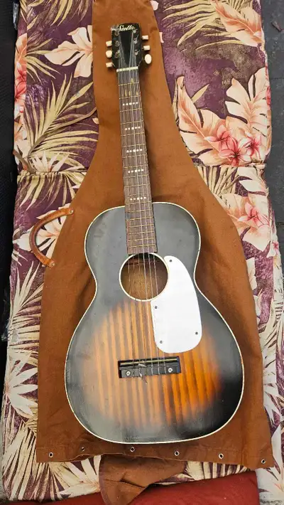 stella parlor  acoustic guitar +travel bag. , View more