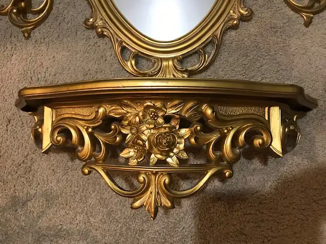 3 Day Sale 'Gold Ornate Mirror with shelf and candle holders in Home Décor & Accents in Edmonton - Image 3