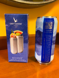 NIB Grey Goose Vodka Brushed Stainless Steel Insulated Can