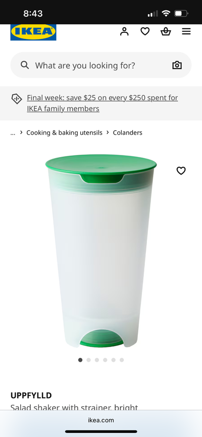 IKEA UPPFYLLD salad shaker, View more