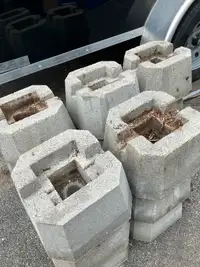 Concrete deck blocks and patio slabs
