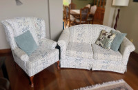 Matching Loveseat and Wingback Armchair