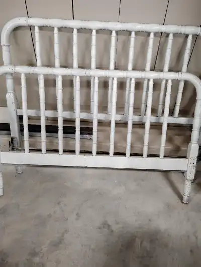 Twin bed metal frame and side rails, View more