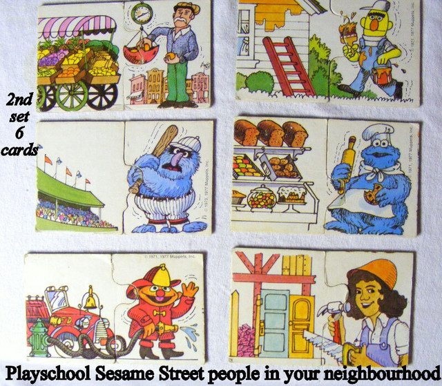 Vintage 1977, Sesame Street, 24 puzzle cards, 3-6 years old in Toys & Games in City of Toronto - Image 3