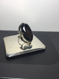 Antique Silver - Gold Smokey Quartz Ring Marks
