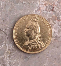 1887 Queen Victoria JH 22k Gold Sovereigns English Coin