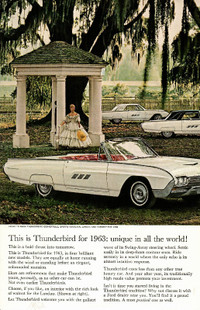 Vintage Classic Car Ad ~ Thunderbird 1963