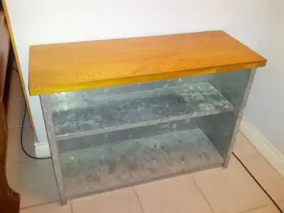 Metal Shelving with Wooden top, View more