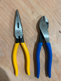 Klein side cutters and needle nose pliers