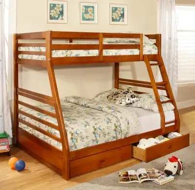 Twin Over Full Bunk Bed with Drawers, View more