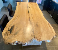 Custom cabinets with live edge countertops