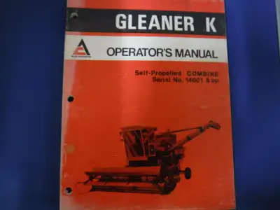 Original Allis Chalmers Gleaner K Combine Operators Manual, View more