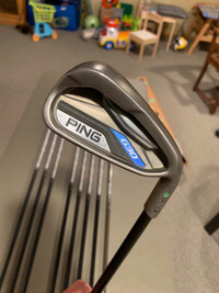 Ping G30 reg flex graphite shafted irons 4-W,Uand S wedges .