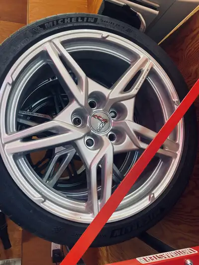 Low mileage C8 Corvette of take off rims and tires. Like new condition $850.00 for all four Located...