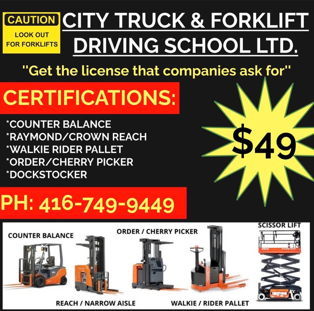 Forklift/Heavy Equipment/Class-D Training Available!! in Drivers & Security in Guelph - Image 3
