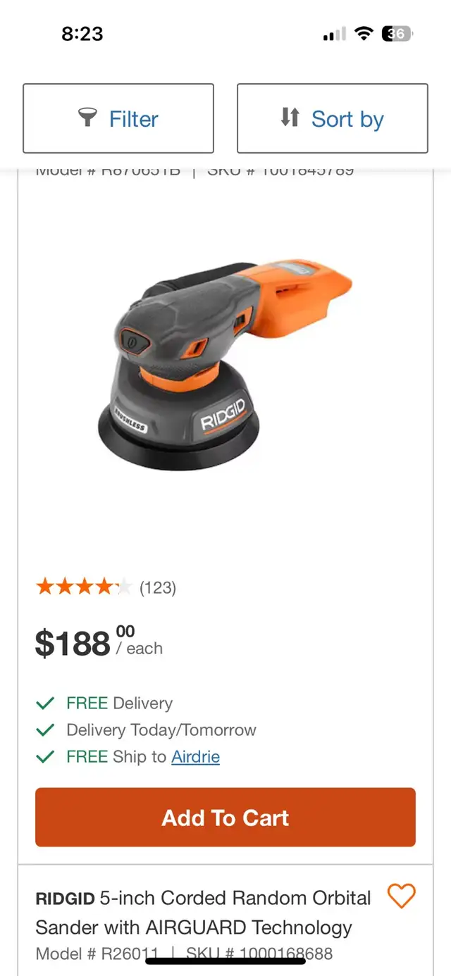 Ridgid sander in Power Tools in Calgary - Image 5