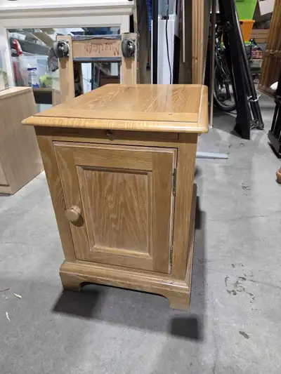 Wood Side Table with Magazine Rack, View more