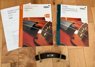 $10 Violin Repertoire 1 Has a bit of writing on it in pencil. $10 Violin Levels Preparatory - 4 Has...