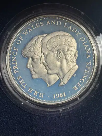 RARE 1981 UK Royal Wedding Charles & Diana Solid Silver Proof Co, View more