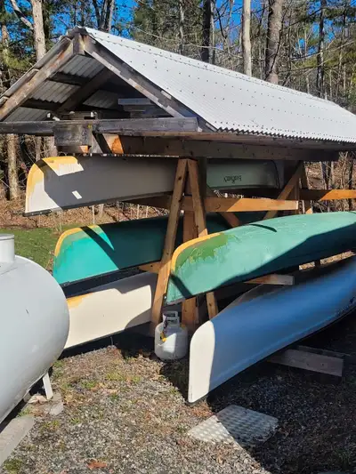 Kevlar canoe $60 a day and fiberglass $45 a day. Paddles available for $7.50 and life jackets for $5...