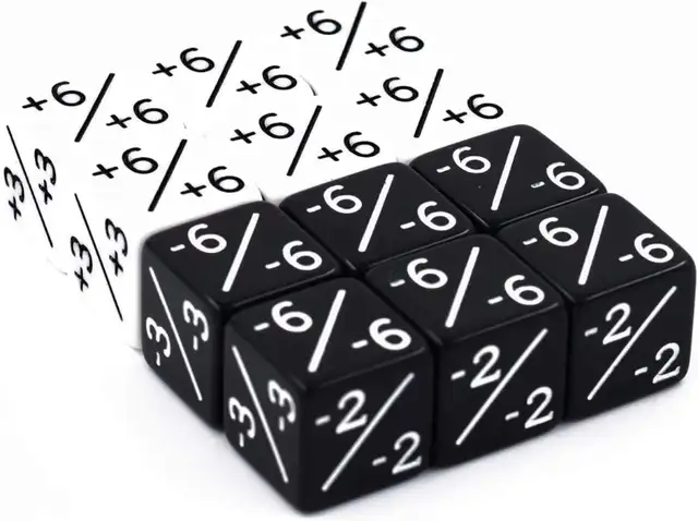 Dice Counters D6 Dice/White +1/+1 & Black -1/-1/for Magic/The Ga