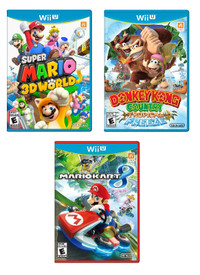 Wii U Games ( Super Mario 3D World, Donkey Kong Country, Mario K