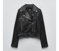 Zara 100% real leather cuir manteau jacket coat blazer prada