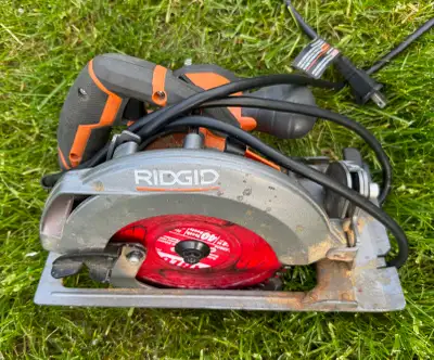 Ridgid corded circular saw with a 40-tooth blade, View more