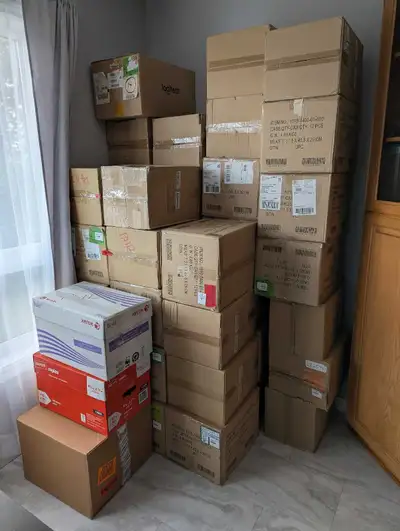 44 boxes of LEGAL size expandable folders..., View more