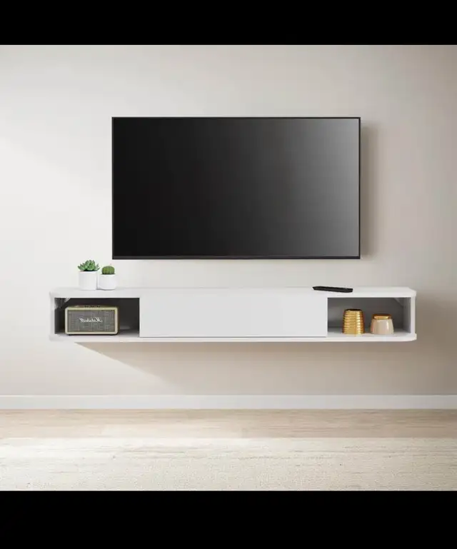 Floating TV Shelf, 55'' Wall Mounted TV Cabinet, Floating Shelve in Bookcases & Shelving Units in Hamilton - Image 9