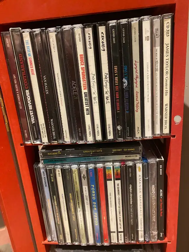 Telephone Booth CD Cabinet plus classic rock CDs in Bookcases & Shelving Units in Oakville / Halton Region - Image 3