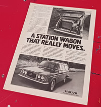 CLASSIC 1977 VOLVO STATION WAGON PRINT AD - ANNONCE AUTO