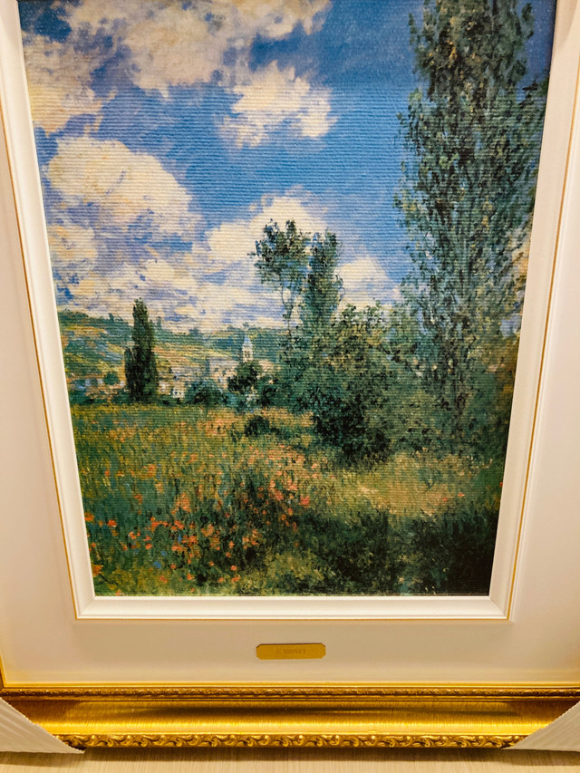 Cadre et toile Claude Monet Paysage Vetheuil Landscape Framed dans Art et objets de collection  à Ville de Montréal - Image 4