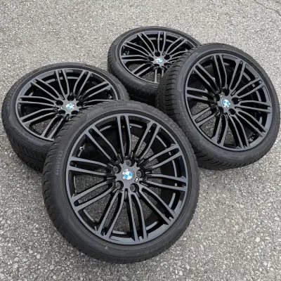 245/40/19 Inch Pirelli Sottozero Run Flat Snow Tires (high tread depth) + Original BMW style 664m Bl...