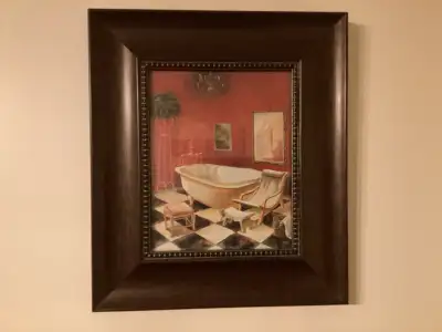 13 1/2” x 15” down Bathroom Picture, View more