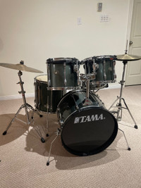 Tama rockstar drum set with Sabian cymbals