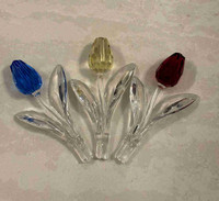 Swarovski Crystal Figurines “Blue, Yellow, Red Tulips” Set 